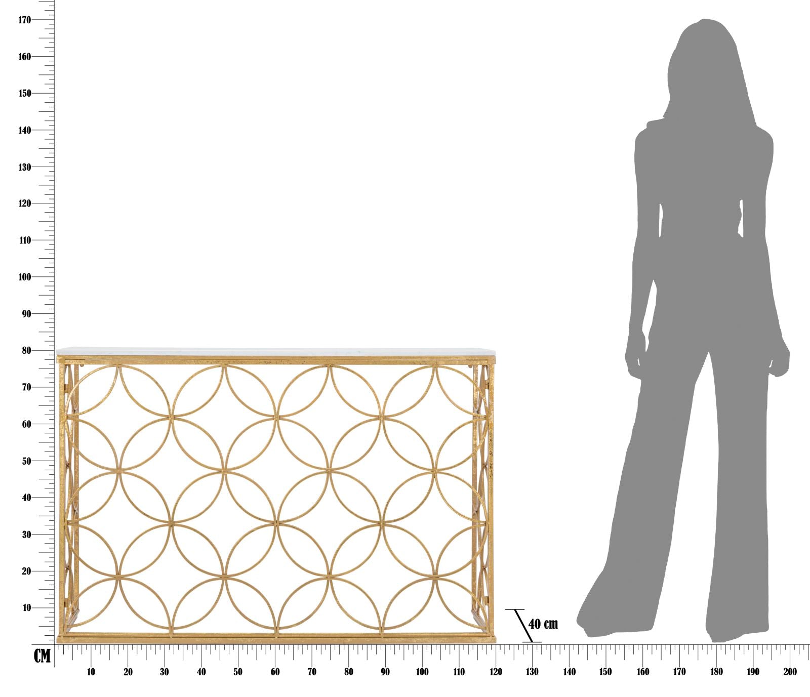 Consoletafel Star Marble 120×40×80 cm