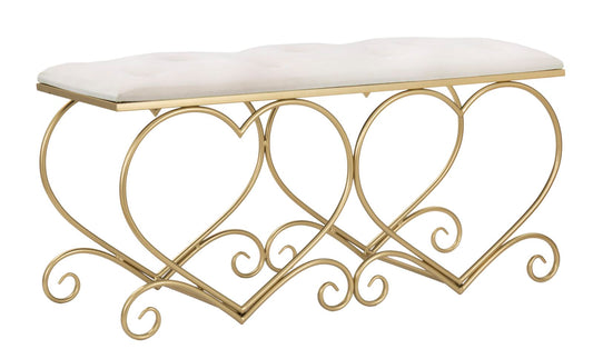 Bankje Heart Crema 105×37,5×51,5 cm