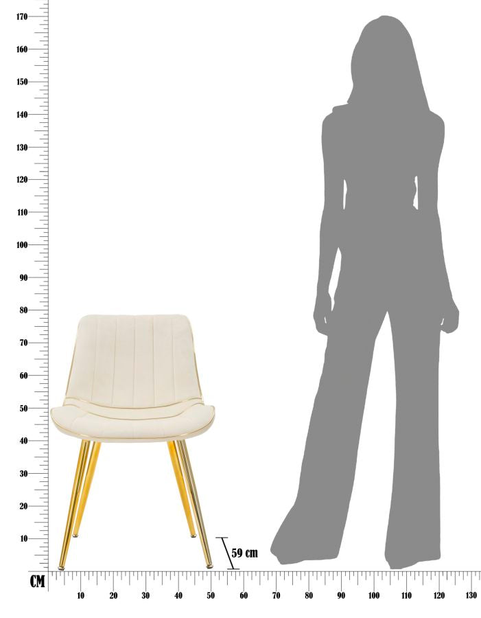 Stoel Paris Crema/gold Set 2 Pz 51×59×79 cm
