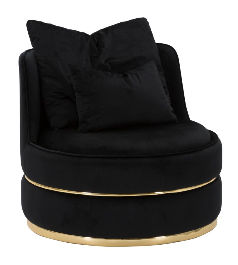 Fauteuil Paris Space Nero/gold Ø 84×72 cm