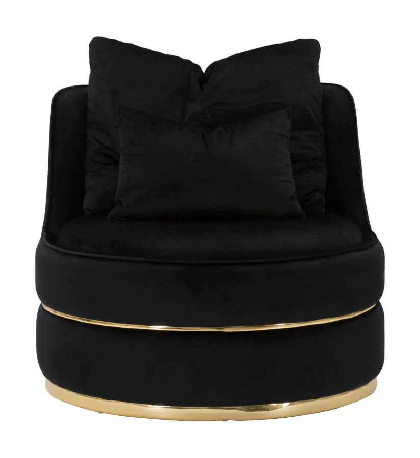 Fauteuil Paris Space Nero/gold Ø 84×72 cm