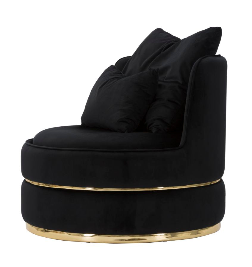 Fauteuil Paris Space Nero/gold Ø 84×72 cm