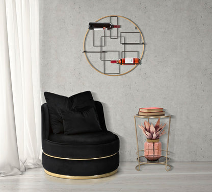 Fauteuil Paris Space Nero/gold Ø 84×72 cm
