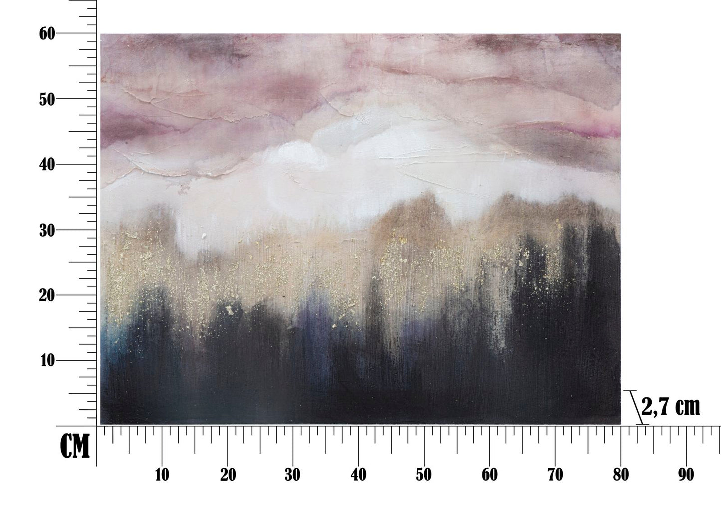 Schilderij Pink Mountain 80×2,7×60 cm