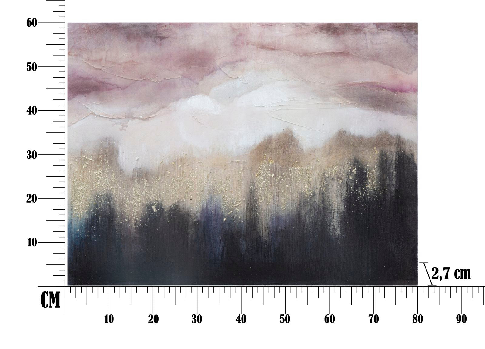 Schilderij Pink Mountain 80×2,7×60 cm