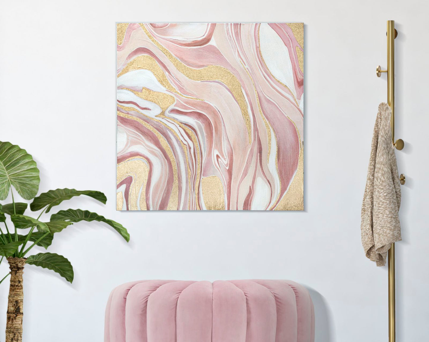 Schilderij Pinkly 80×2,8×80 cm