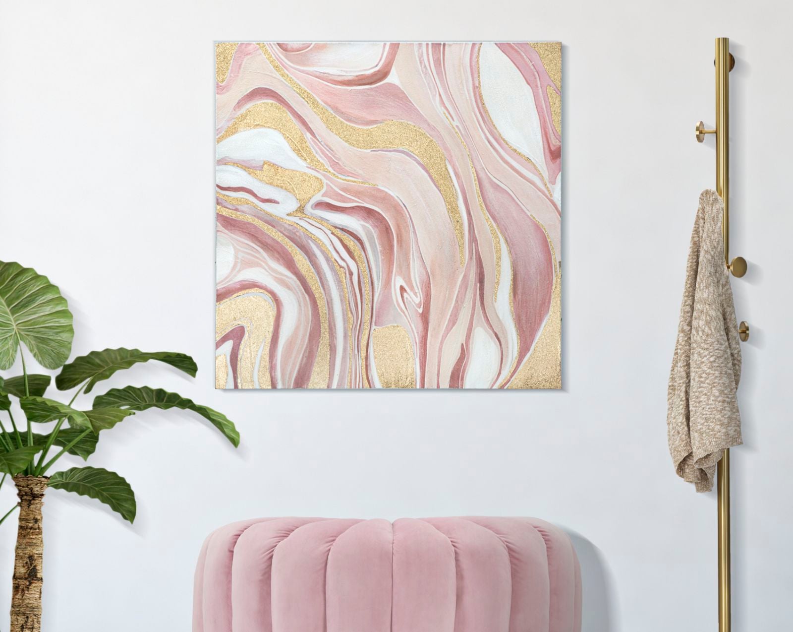 Schilderij Pinkly 80×2,8×80 cm