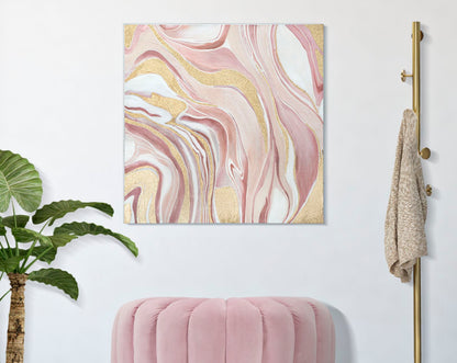 Schilderij Pinkly 80×2,8×80 cm