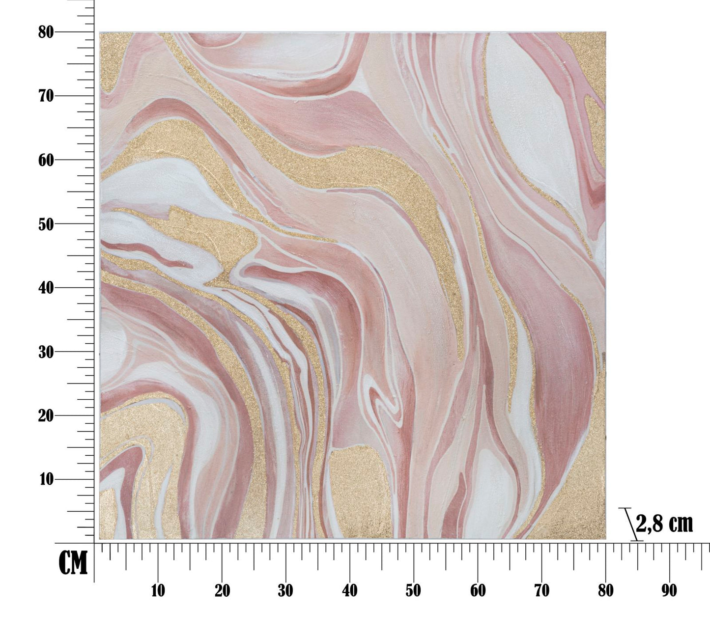 Schilderij Pinkly 80×2,8×80 cm