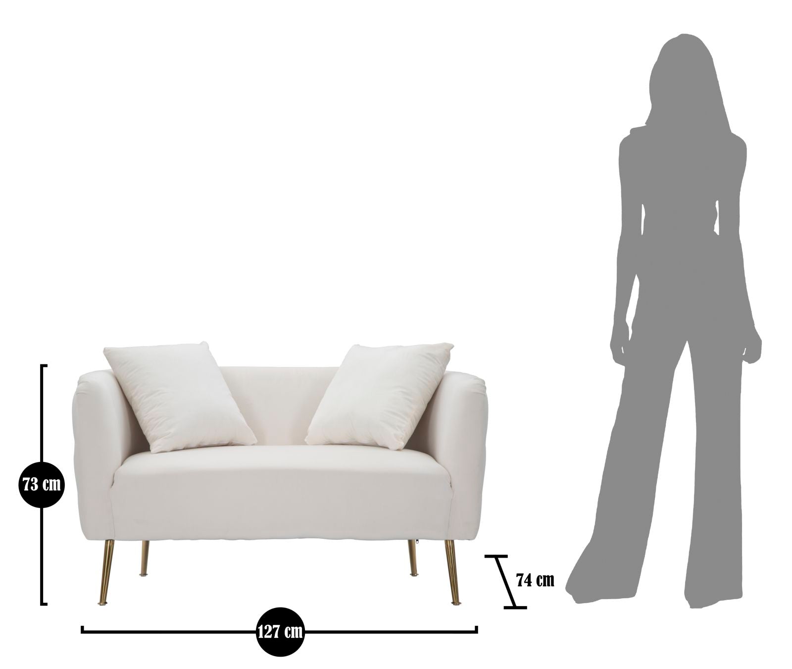 Bank Sofa' Bucarest Crema 127×74×73 cm