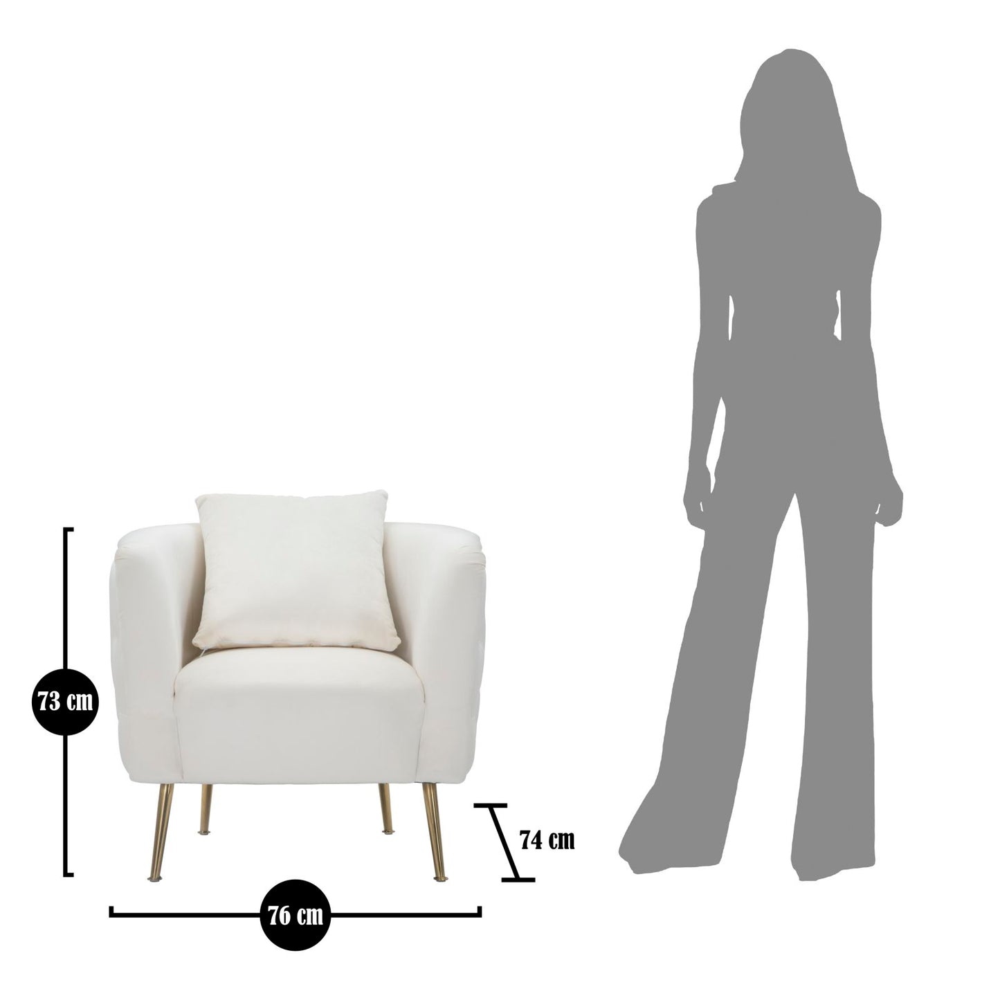 Fauteuil Bucarest Crema 76×74×73 cm