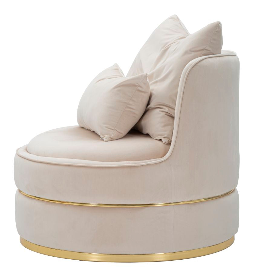 Fauteuil Paris Space Crema/gold Ø 84×72 cm