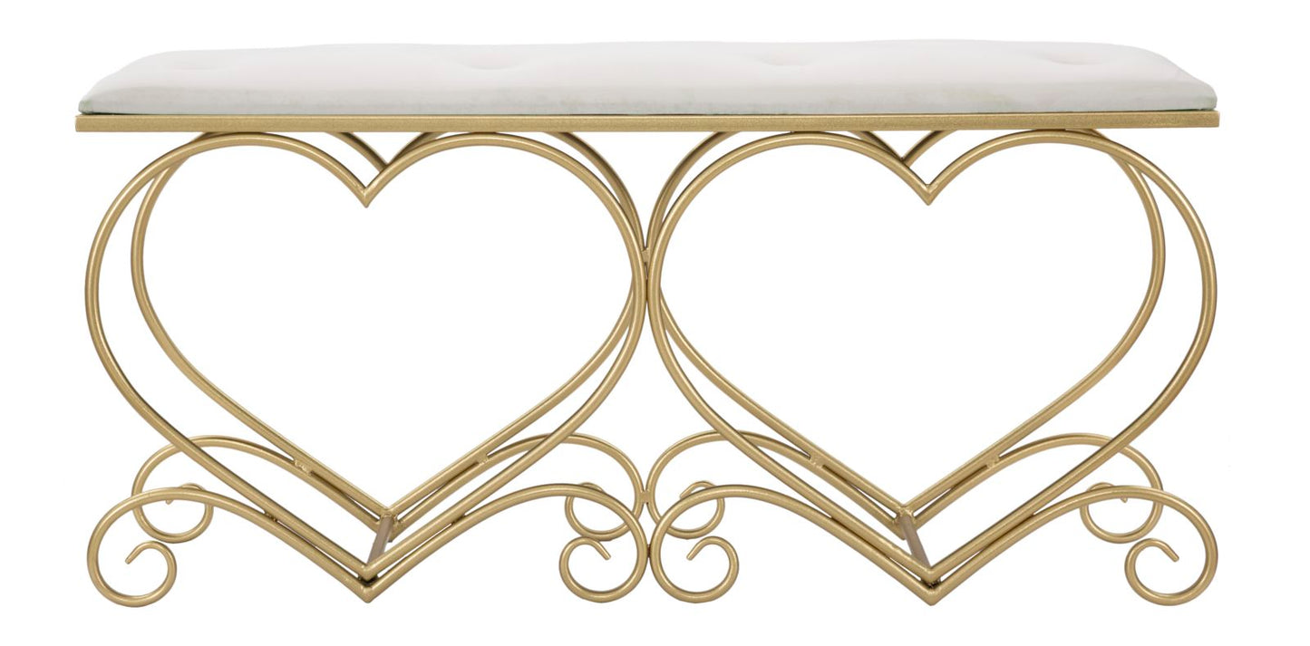 Bankje Heart Crema 105×37,5×51,5 cm