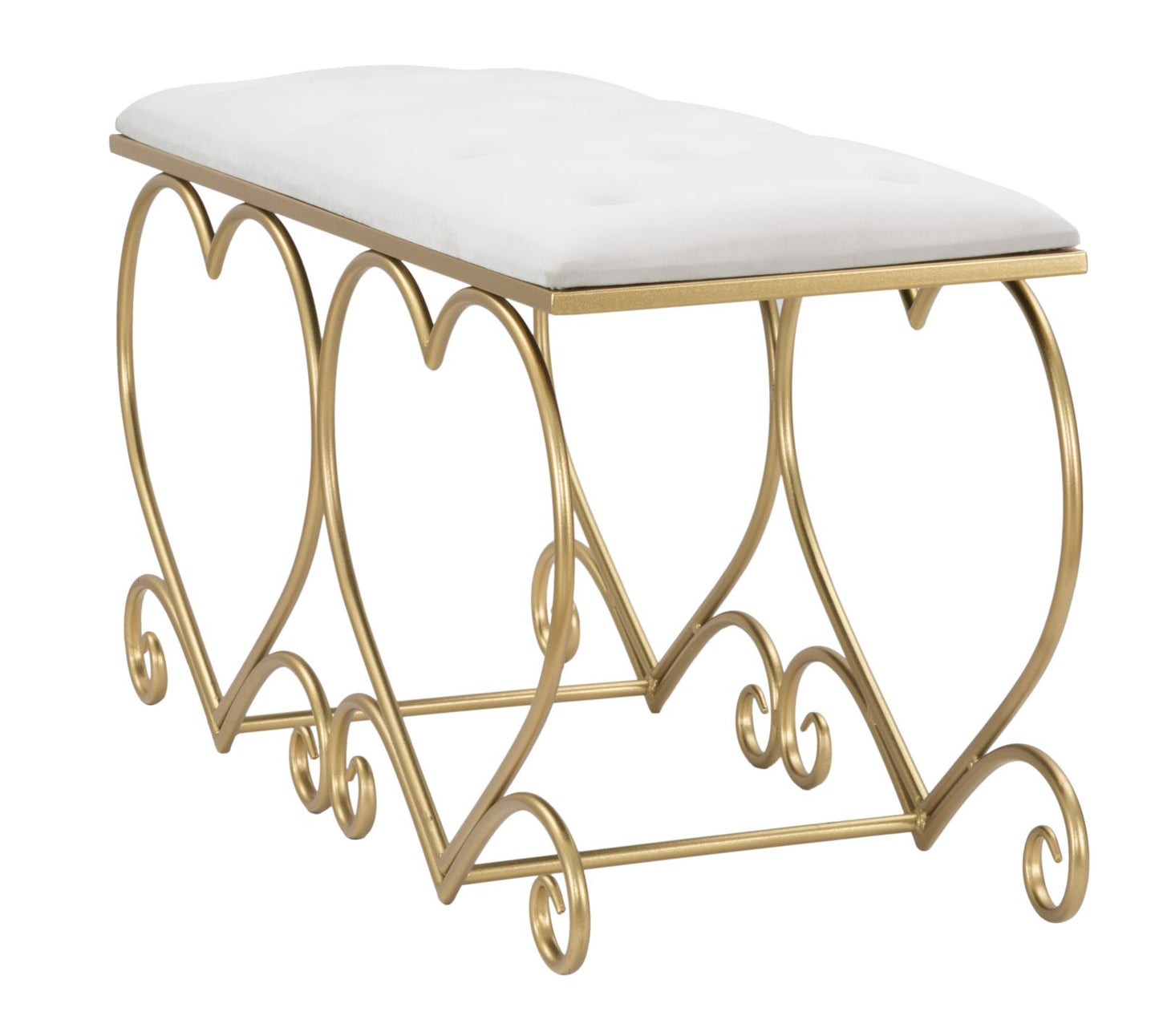 Bankje Heart Crema 105×37,5×51,5 cm