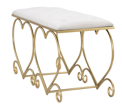 Bankje Heart Crema 105×37,5×51,5 cm