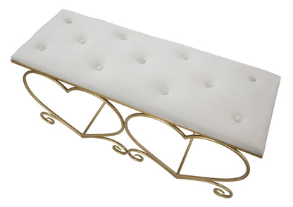 Bankje Heart Crema 105×37,5×51,5 cm