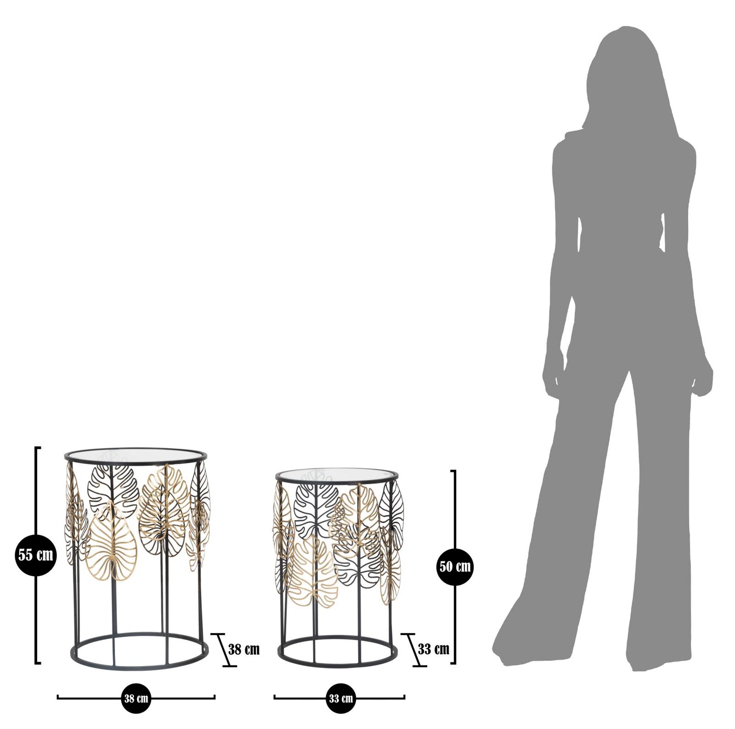 Tafel Foglie Glam Coppia Ø 38×55 cm