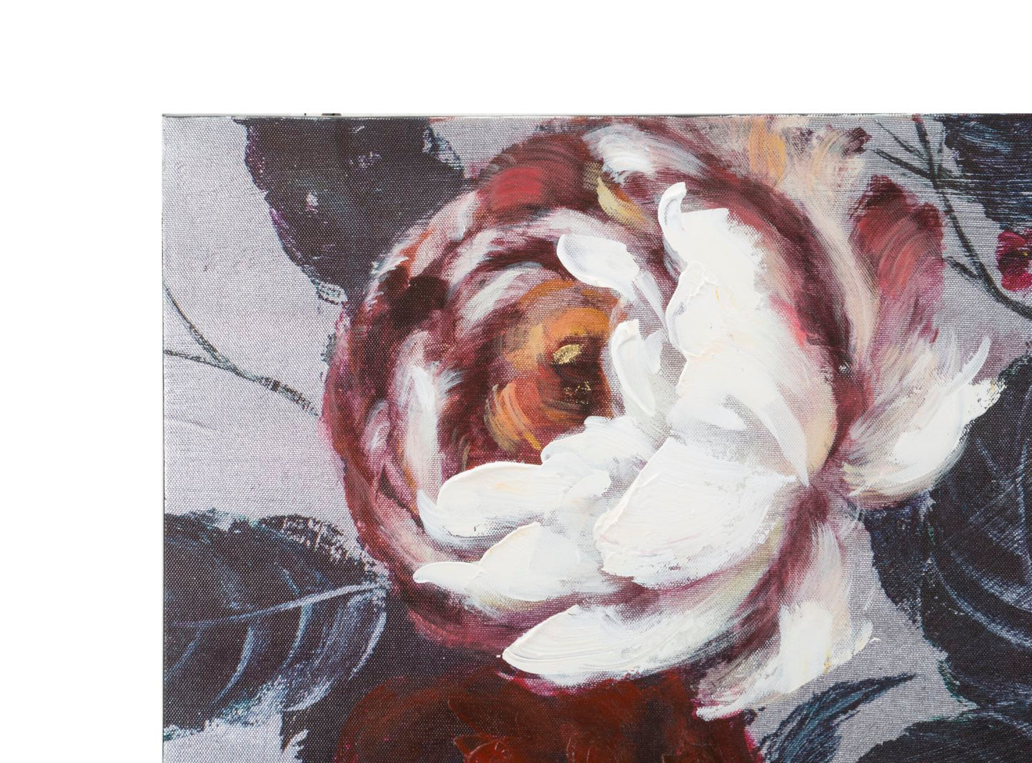 Schilderij Handmade Wall Painting White/red Flower Darkback 120×3,7×60 cm