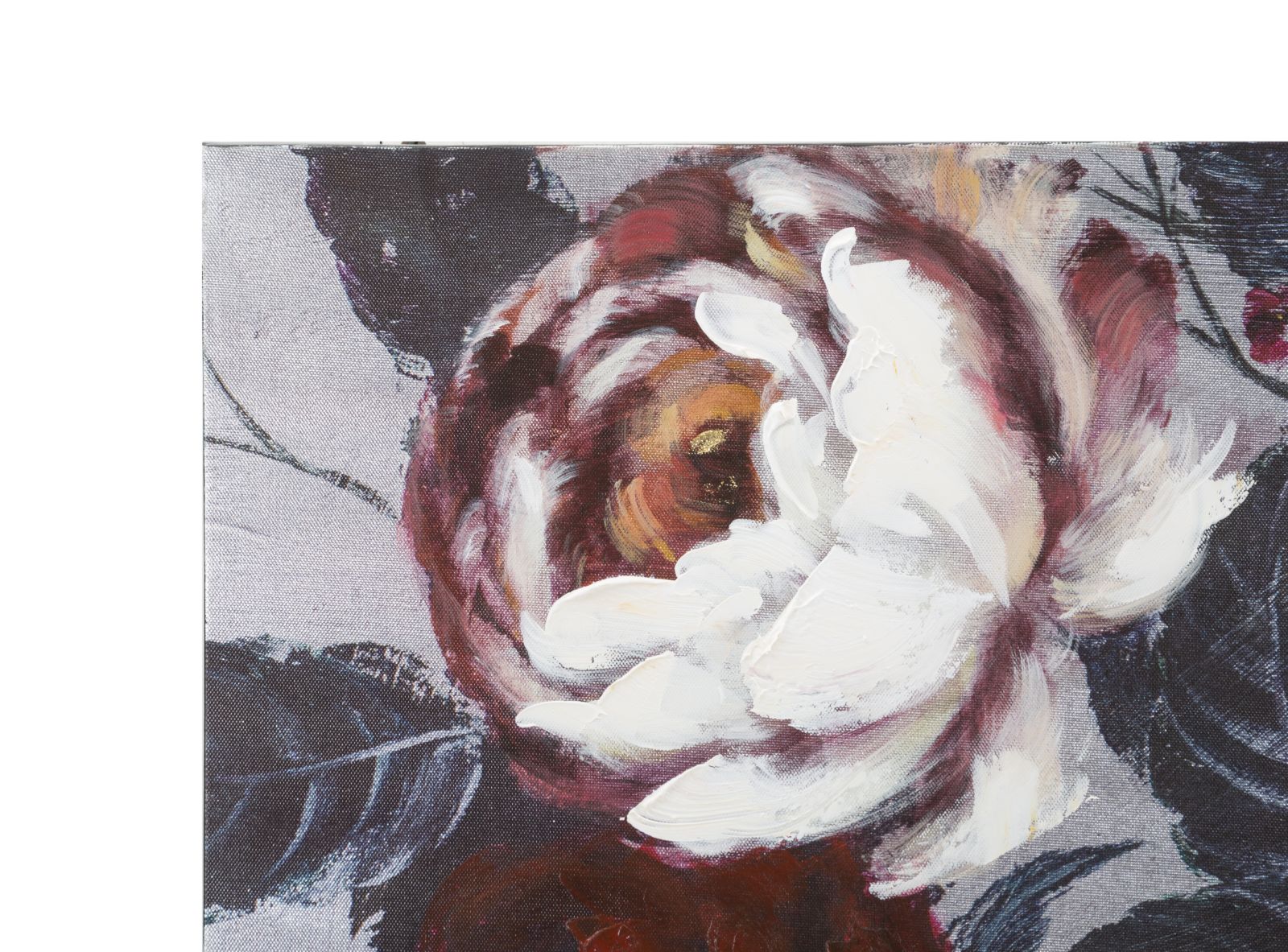 Schilderij Handmade Wall Painting White/red Flower Darkback 120×3,7×60 cm