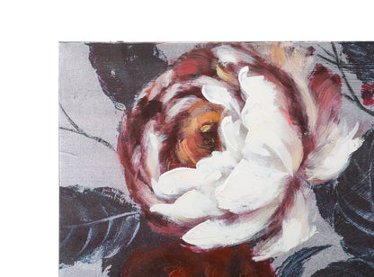 Schilderij Handmade Wall Painting White/red Flower Darkback 120×3,7×60 cm