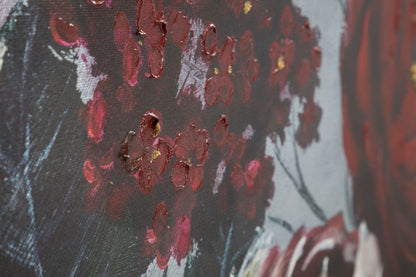 Schilderij Handmade Wall Painting White/red Flower Darkback 120×3,7×60 cm