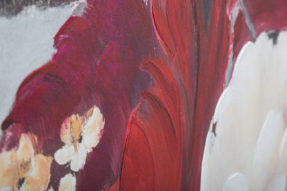 Schilderij Handmade Wall Painting Flower Square 90×3,7×90 cm