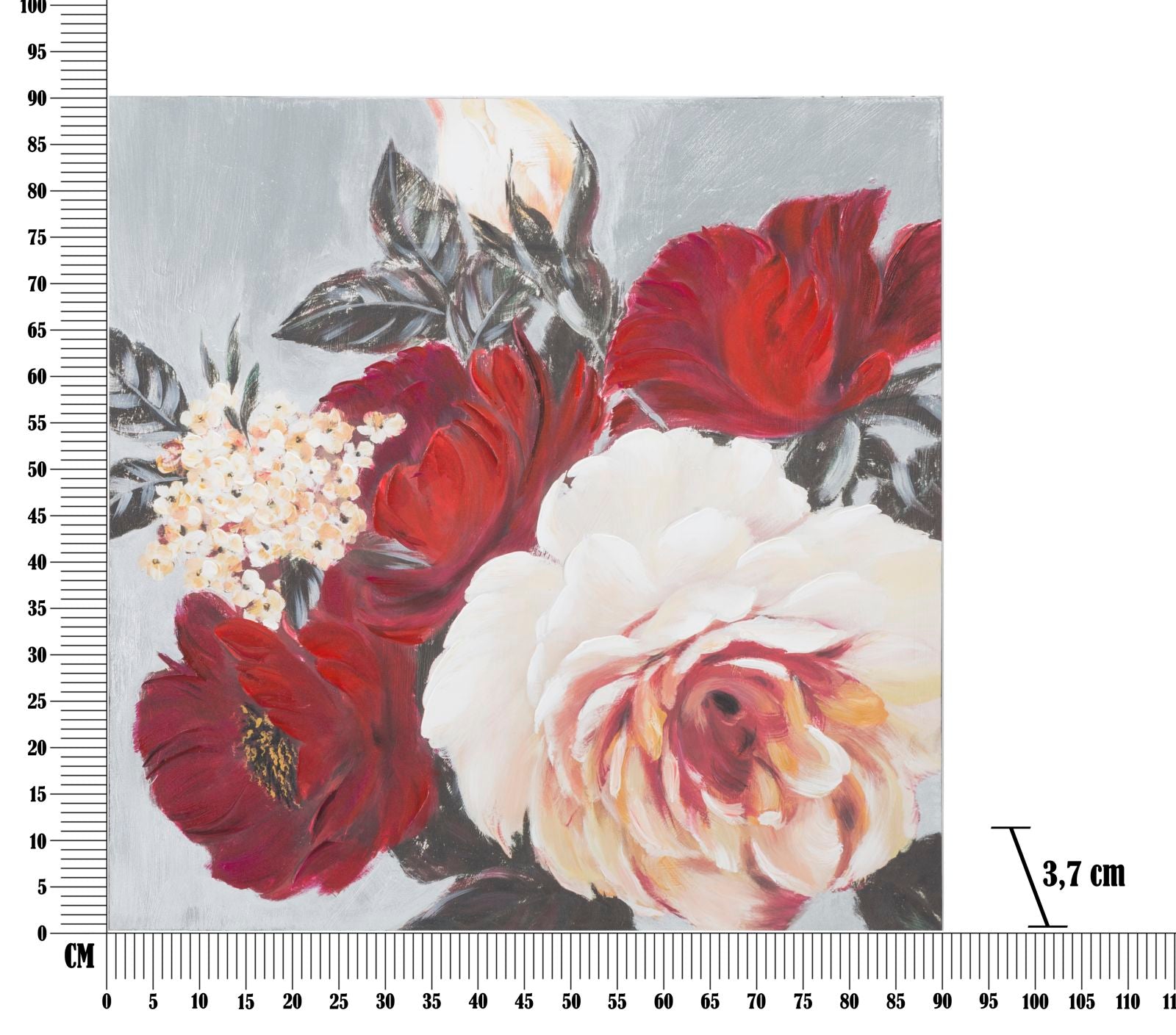 Schilderij Handmade Wall Painting Flower Square 90×3,7×90 cm