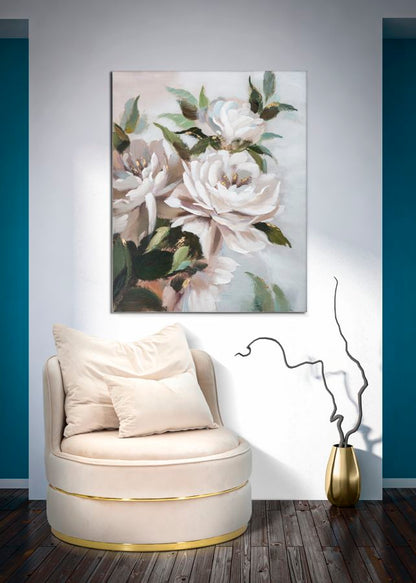 Schilderij Handmade Wall Painting Flower&leaf 100×3,7×80 cm