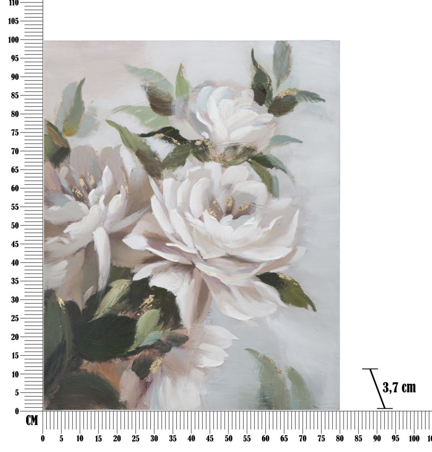 Schilderij Handmade Wall Painting Flower&leaf 100×3,7×80 cm