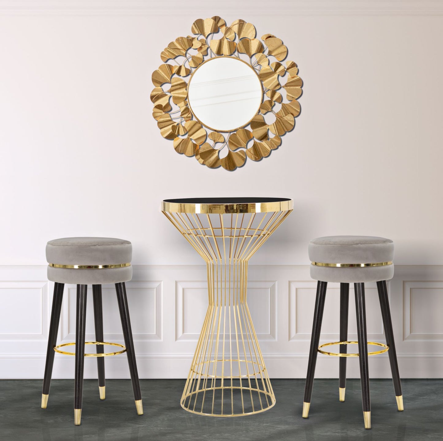 Barkruk Paris Grigio/gold Ø 35×74 cm