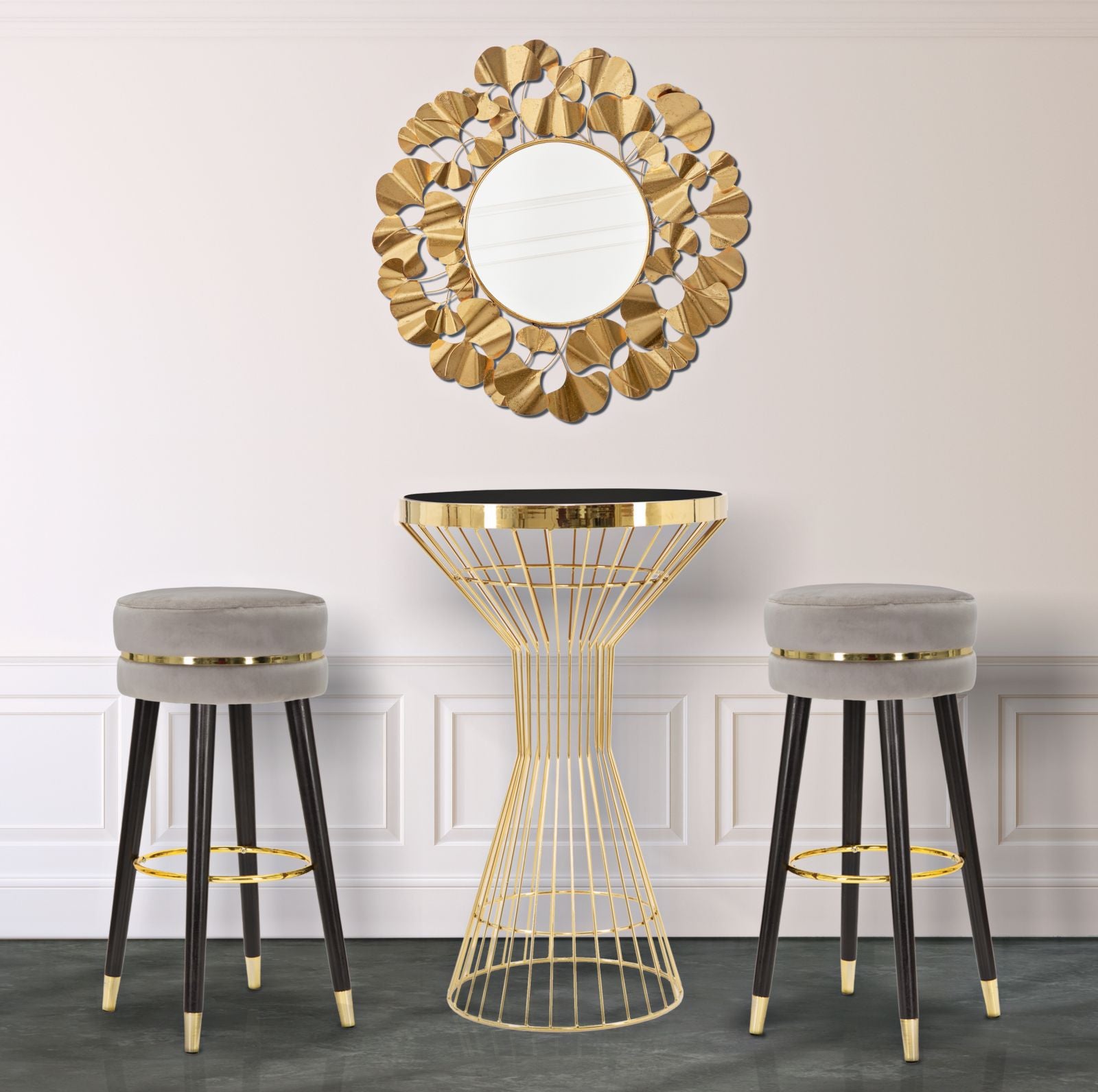 Barkruk Paris Grigio/gold Ø 35×74 cm