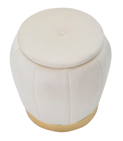 Kruk Stool/storage Paris Crema/gold Ø 43×43 cm