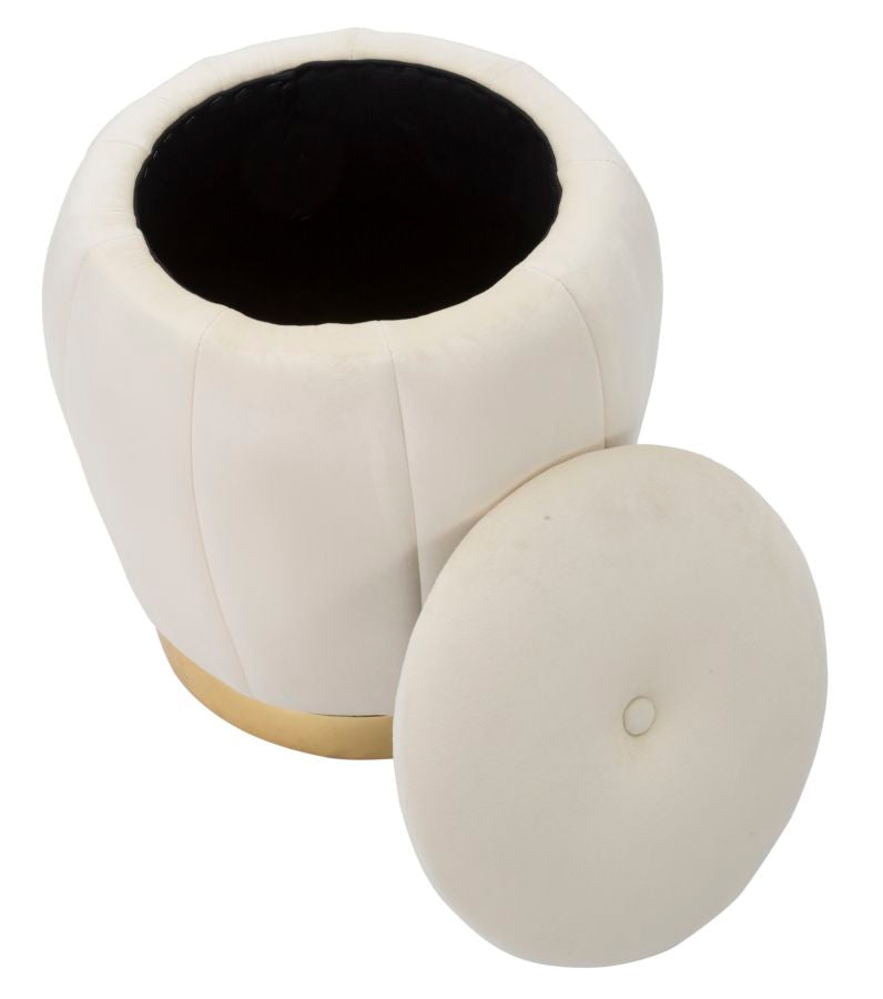 Kruk Stool/storage Paris Crema/gold Ø 43×43 cm