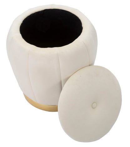 Kruk Stool/storage Paris Crema/gold Ø 43×43 cm