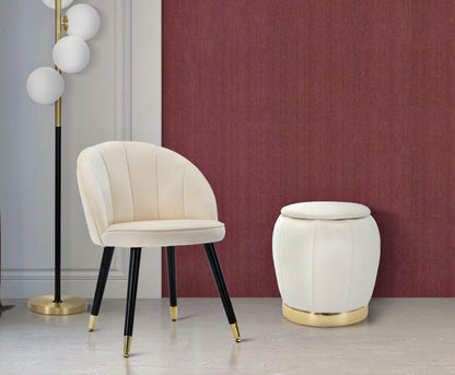 Kruk Stool/storage Paris Crema/gold Ø 43×43 cm
