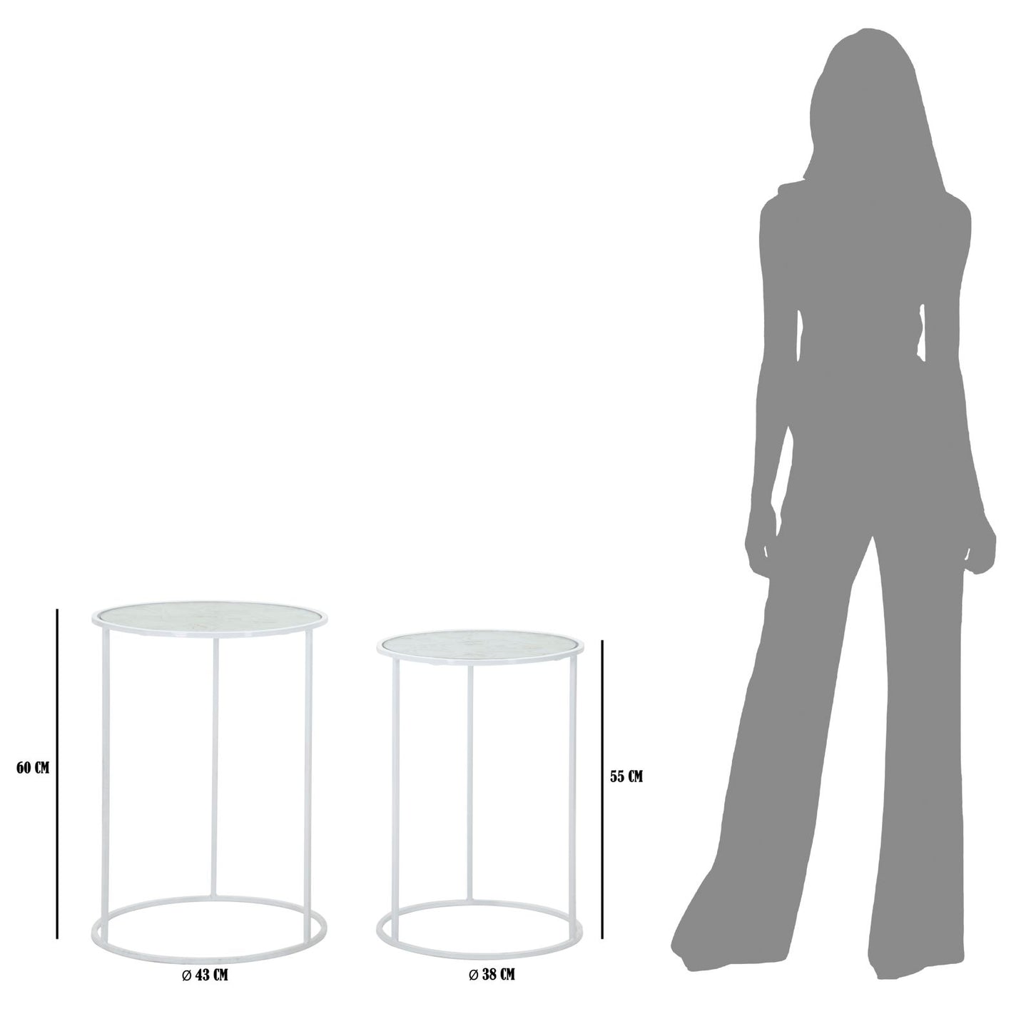 Tafel White Harts Coppia Ø 43×60 cm