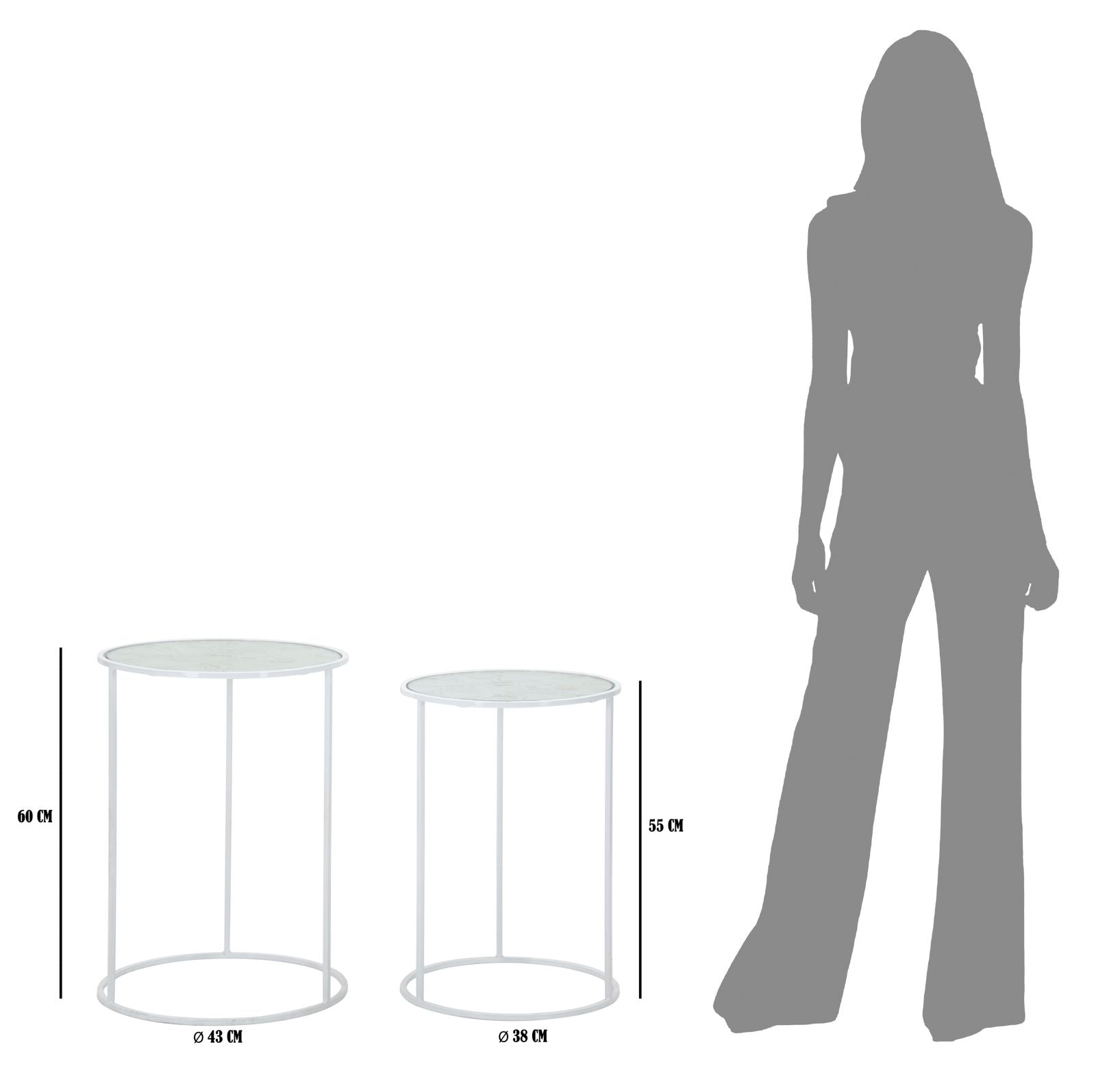 Tafel White Harts Coppia Ø 43×60 cm