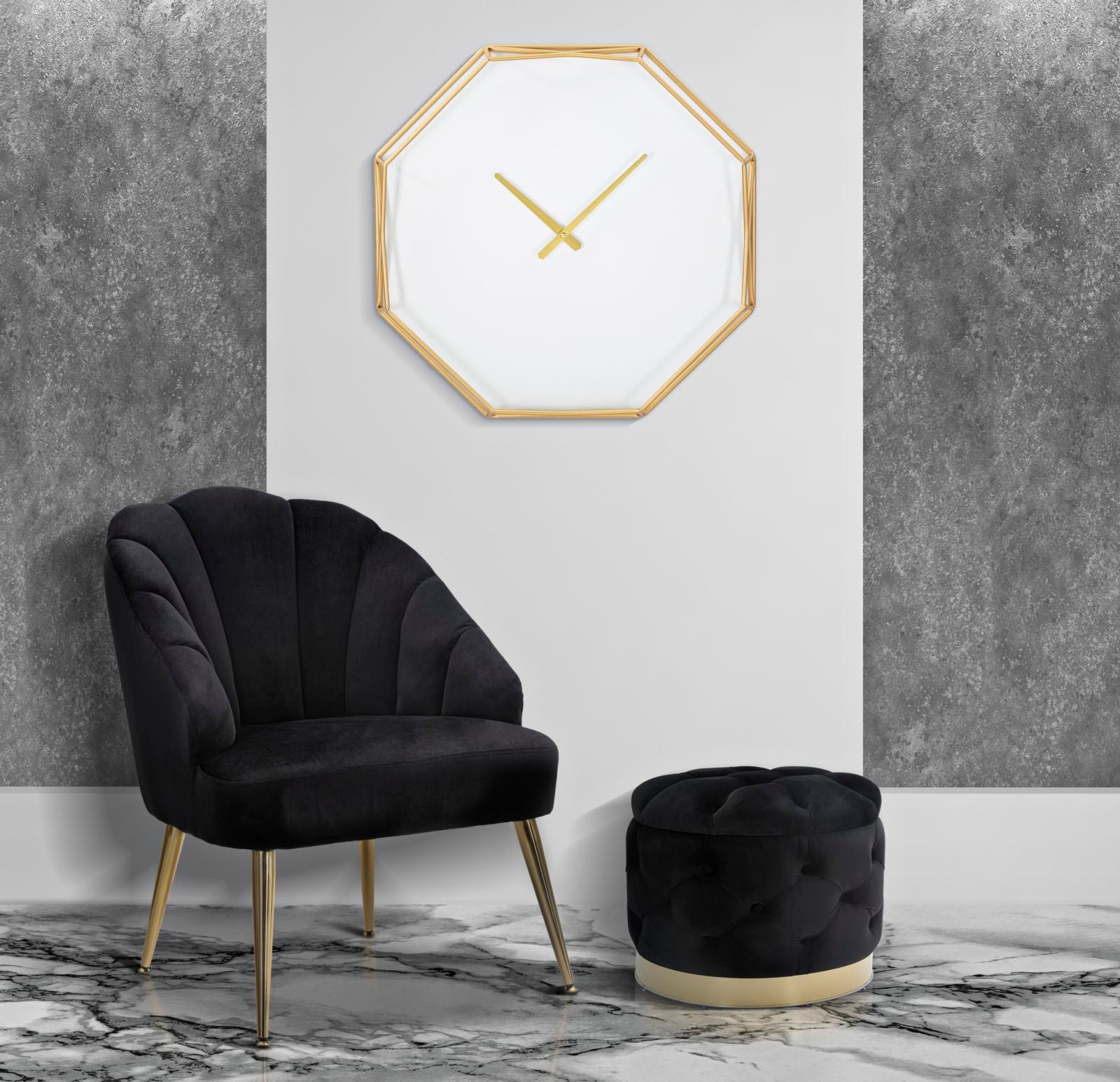 Wandklok Goldy Octagonal 56×6,5×56 cm