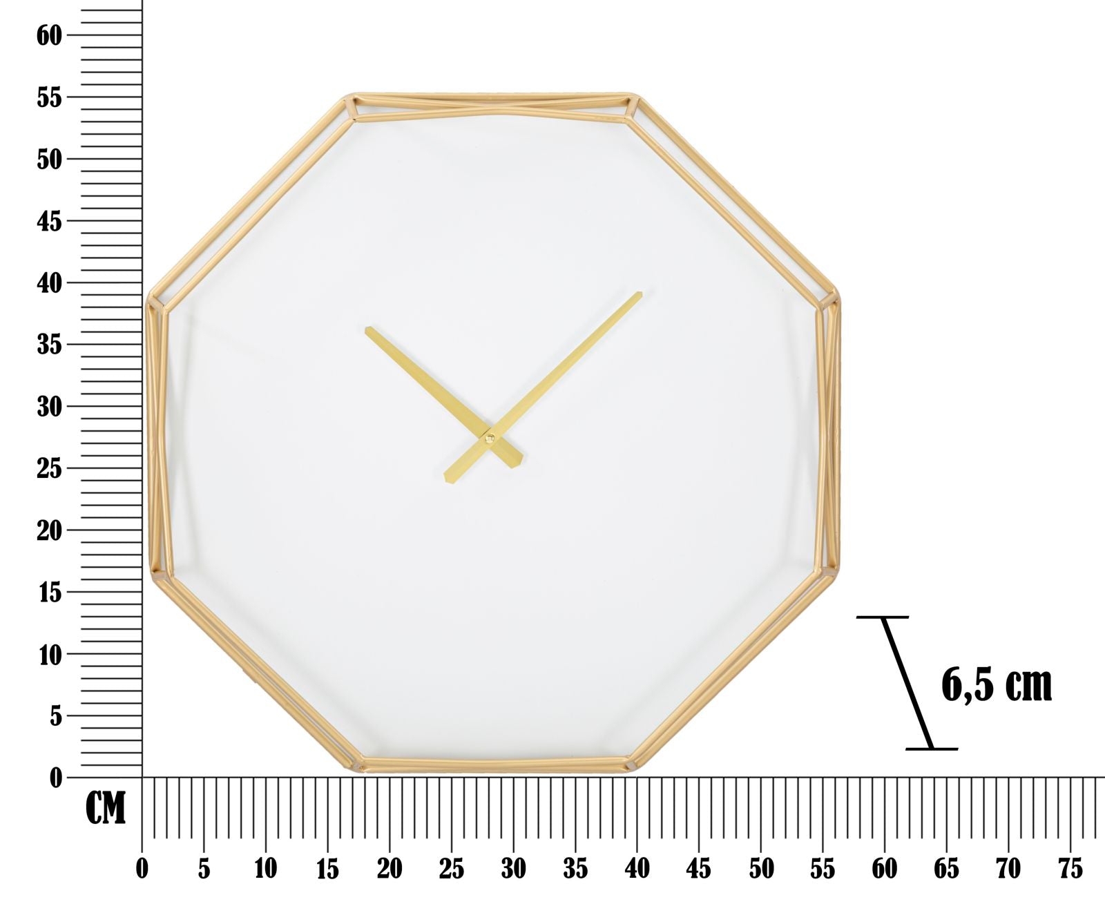 Wandklok Goldy Octagonal 56×6,5×56 cm