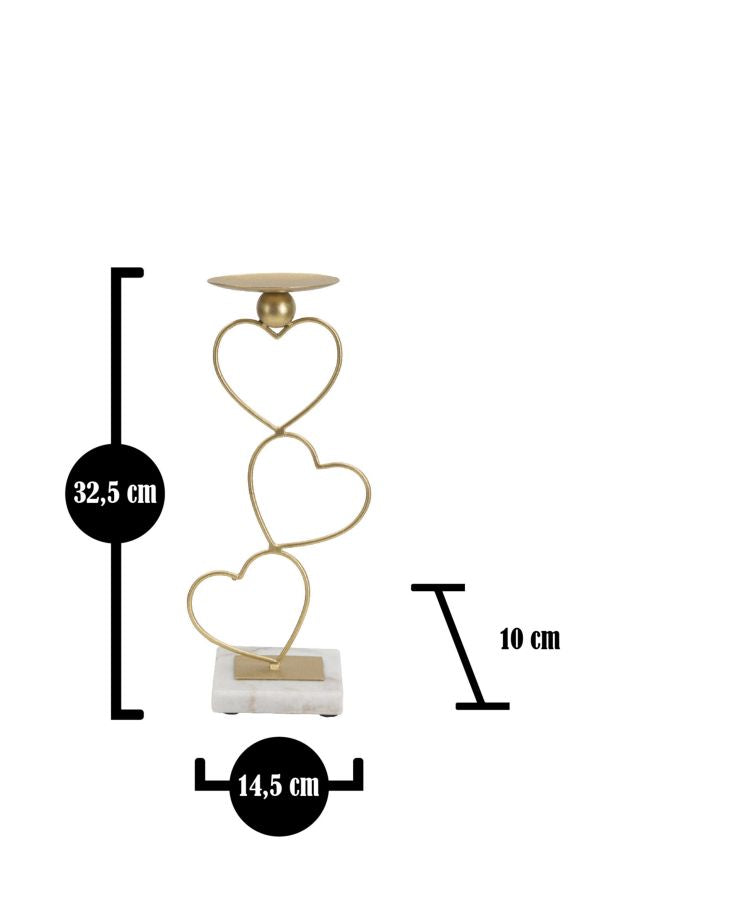 Kandelaar Hearts 14,5×10×32,5 cm