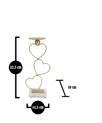 Kandelaar Hearts 14,5×10×32,5 cm