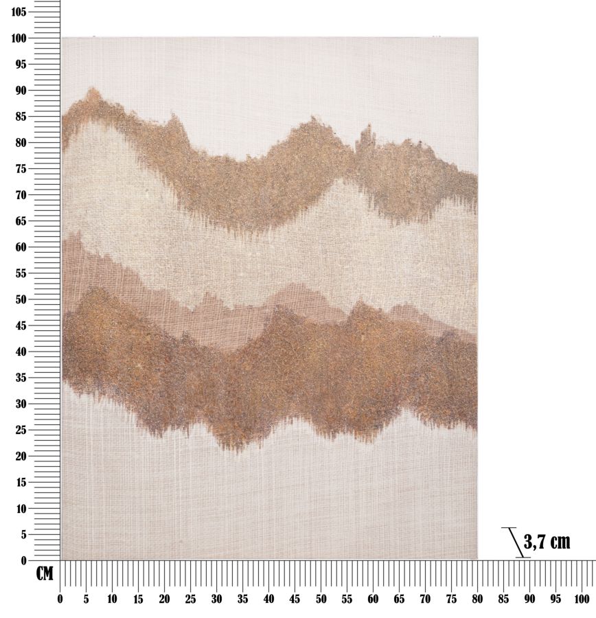Schilderij Handmade Wall Painting Browny 80×3,7×100 cm