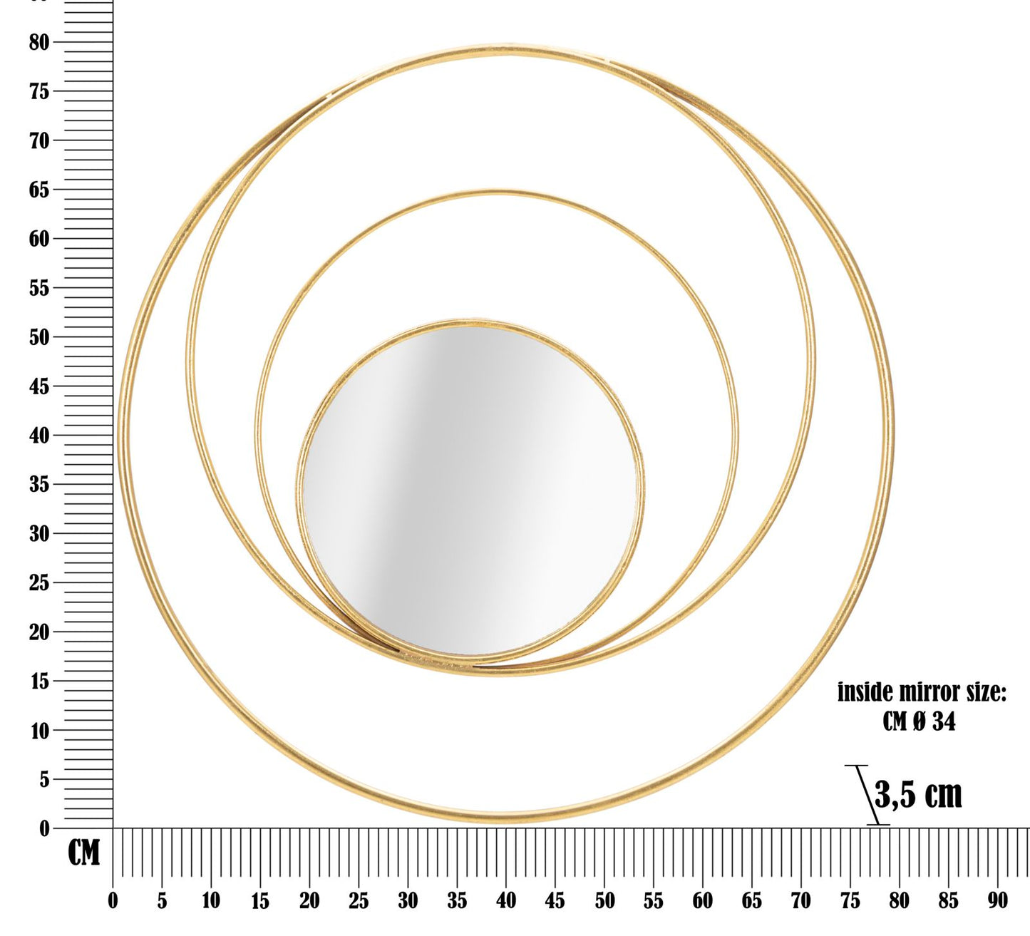 Spiegel Arc Glam Ø 80×3,5 cm