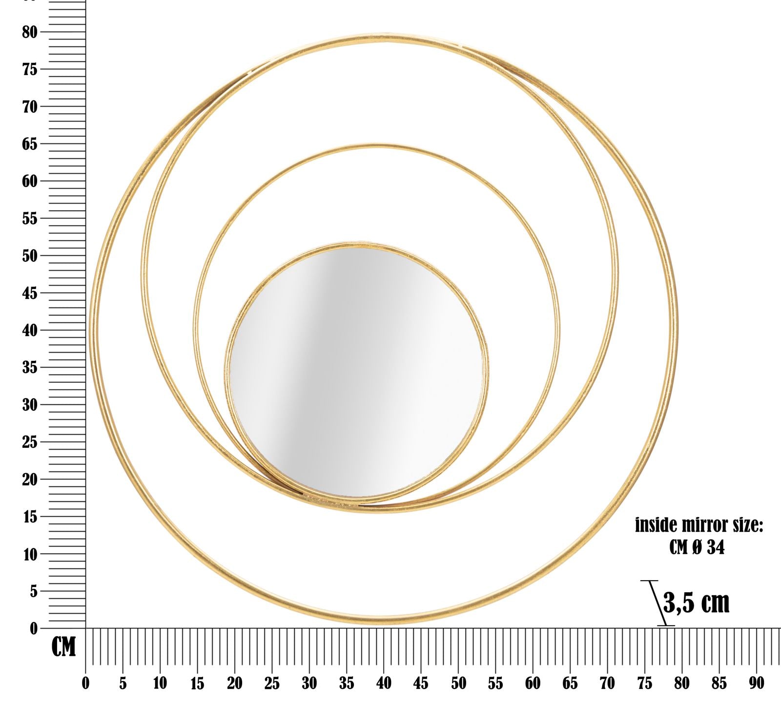 Spiegel Arc Glam Ø 80×3,5 cm