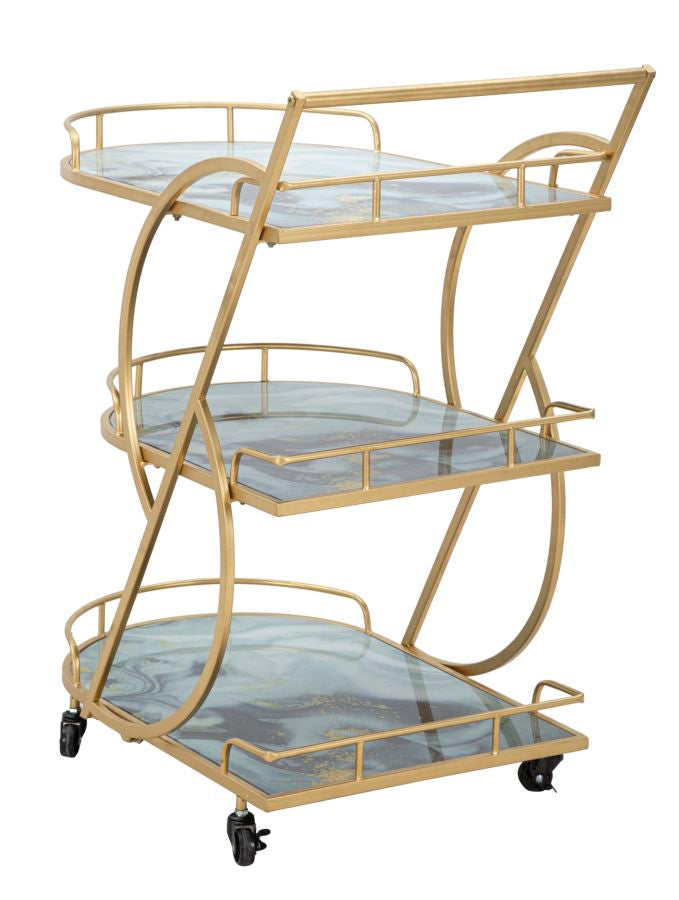 Trolley Marble Glass Mix Cm71x45,5x84,5