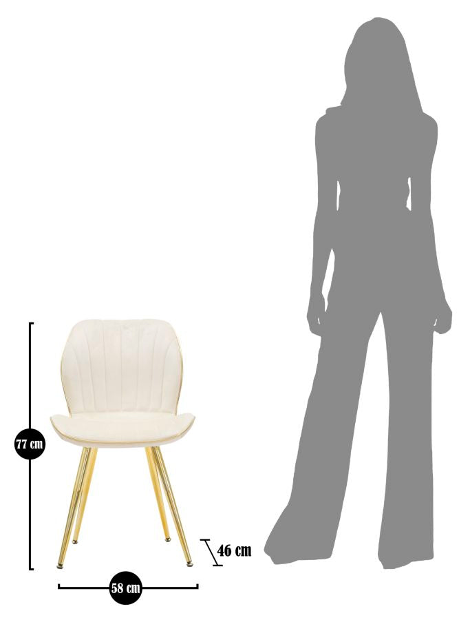 Stoel Paris Chair Space Cream/gold Set 2 Pz 46×58×77 cm