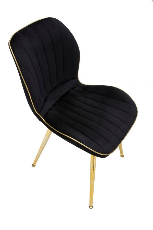 Stoel Paris Chair Space Black/gold Set 2 Pz 46×58×77 cm
