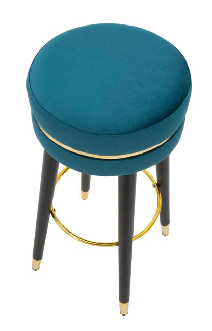 Barkruk Paris Teal/gold Ø 35×74 cm