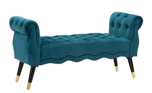 Bankje Paris Teal/gold 120×40×60 cm