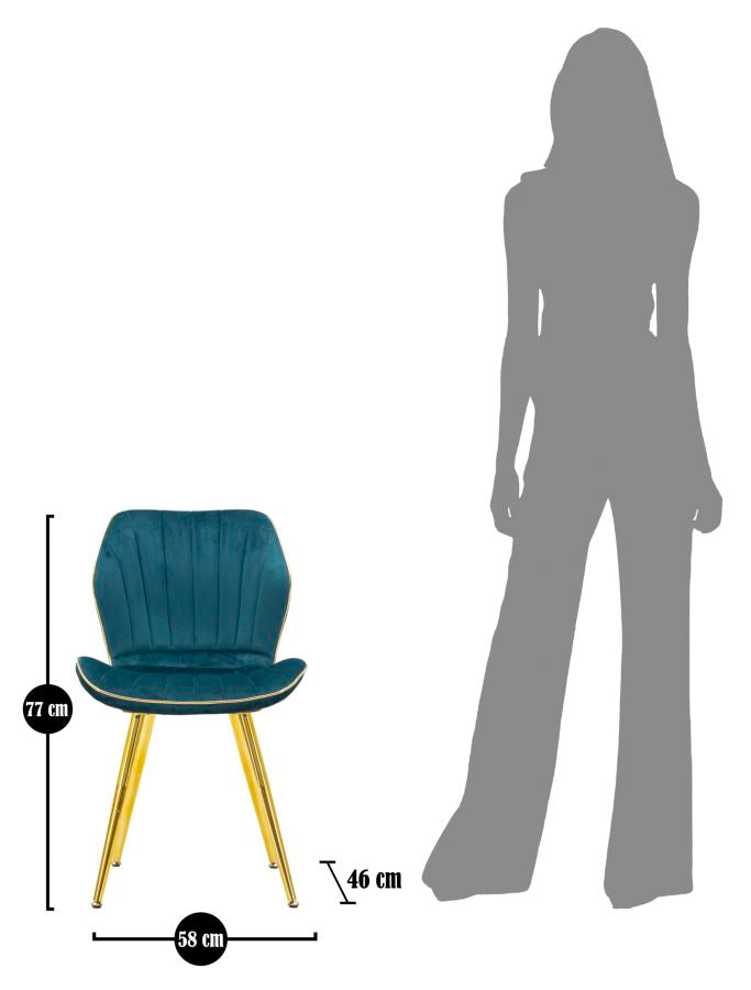 Stoel Paris Chair Space Tail/gold Set 2 Pz 46×58×77 cm